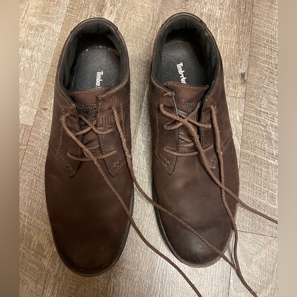 Timberland Mens A14F4 Brown Leather Ortholite Lace Up Oxford Shoes Size 11